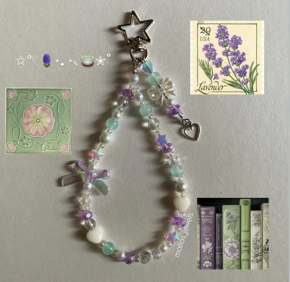 Crystal Mint Lavender Keychain